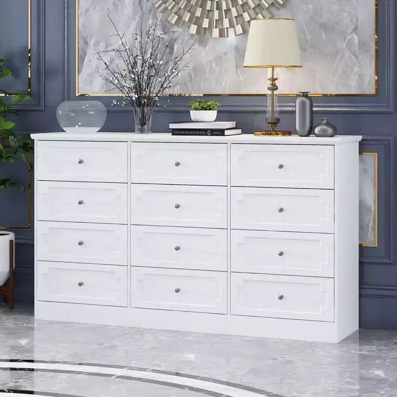 12-Drawer Large Dresser Storage Cabinet, Chest of Drawers, Large-Capacity Organizer for Multi-Room Storage & Decor