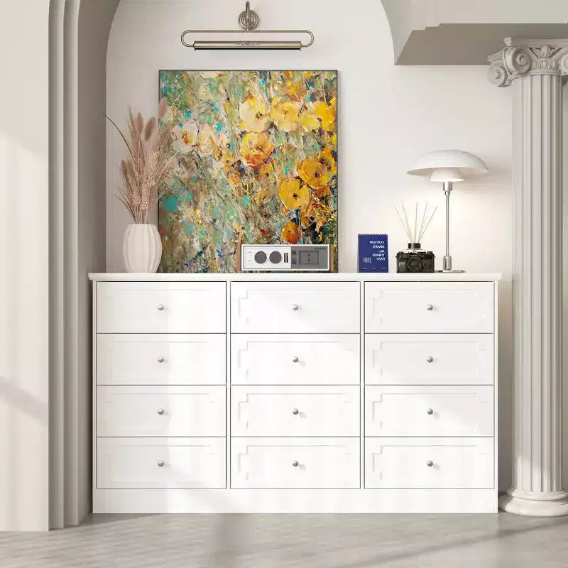 12-Drawer Large Dresser Storage Cabinet, Chest of Drawers, Large-Capacity Organizer for Multi-Room Storage & Decor