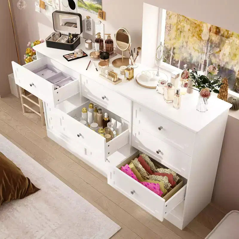 12-Drawer Large Dresser Storage Cabinet, Chest of Drawers, Large-Capacity Organizer for Multi-Room Storage & Decor