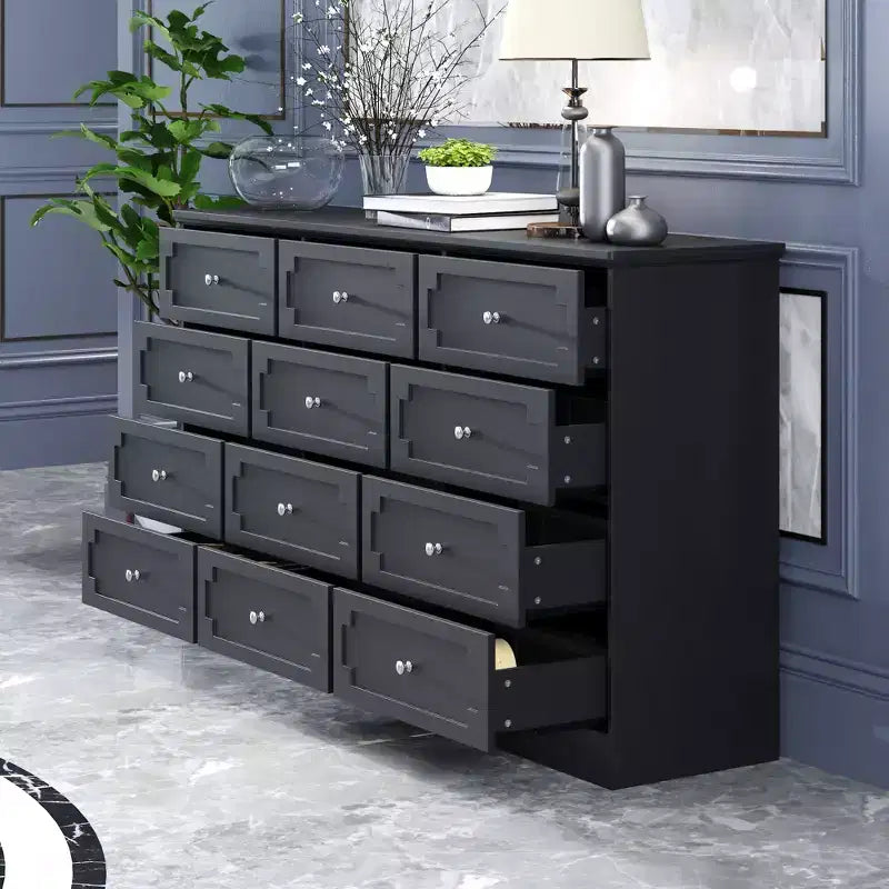 12-Drawer Large Dresser Storage Cabinet, Chest of Drawers, Large-Capacity Organizer for Multi-Room Storage & Decor