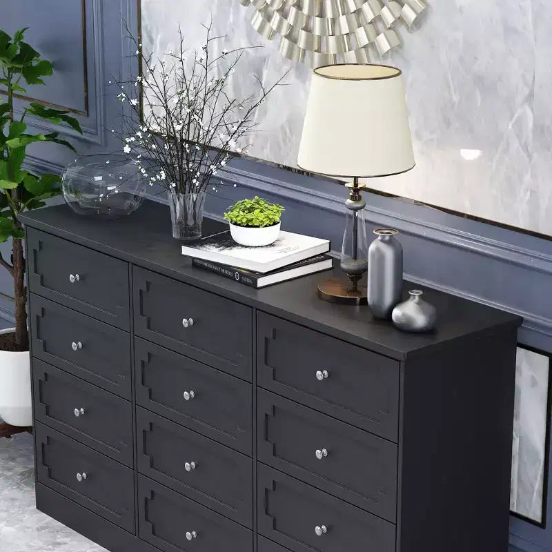 12-Drawer Large Dresser Storage Cabinet, Chest of Drawers, Large-Capacity Organizer for Multi-Room Storage & Decor