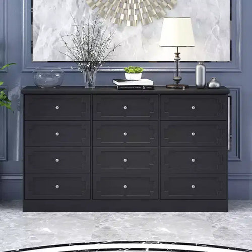 12-Drawer Large Dresser Storage Cabinet, Chest of Drawers, Large-Capacity Organizer for Multi-Room Storage & Decor