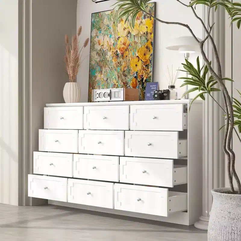 12-Drawer Large Dresser Storage Cabinet, Chest of Drawers, Large-Capacity Organizer for Multi-Room Storage & Decor