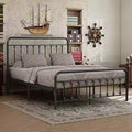 Queen Size Metal Platform Bed Frame with Headboard & Footboard, Steel Slat Support, No Box Spring Needed