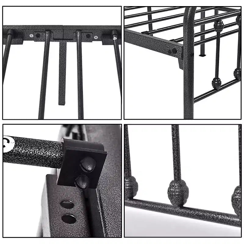 Queen Size Metal Platform Bed Frame with Headboard & Footboard, Steel Slat Support, No Box Spring Needed