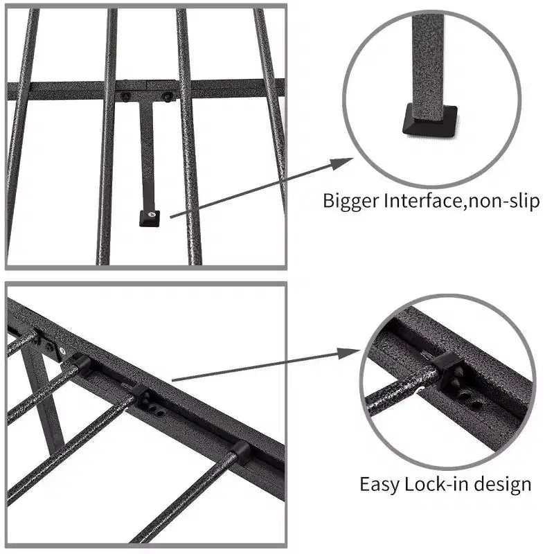 Queen Size Metal Platform Bed Frame with Headboard & Footboard, Steel Slat Support, No Box Spring Needed