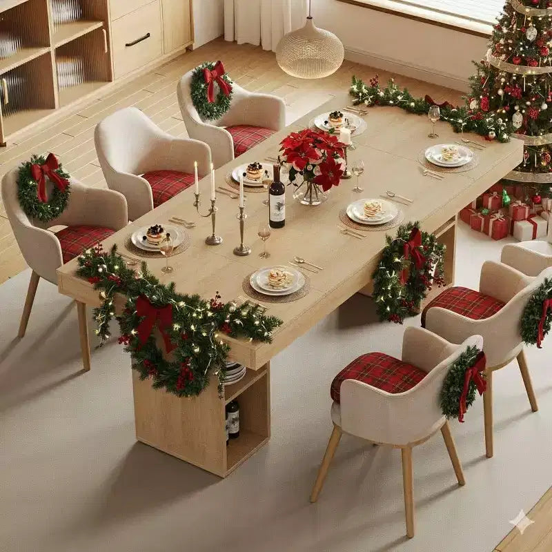Acekool 71 Rectangular Dining Table with Double-Sided Storage Shelves, Large Capacity, Seats 6-8, for Kitchen or Office