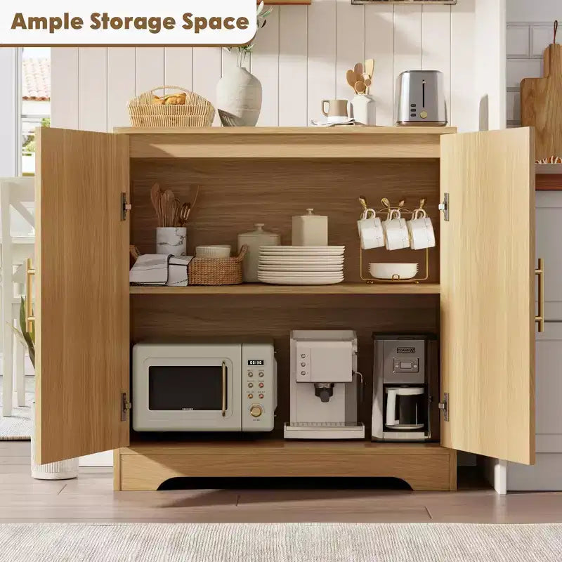 30" Rattan Sideboard Buffet Cabinet, Modern Console Table for Living Room, Kitchen, Hallway, Dining Room, Entryway