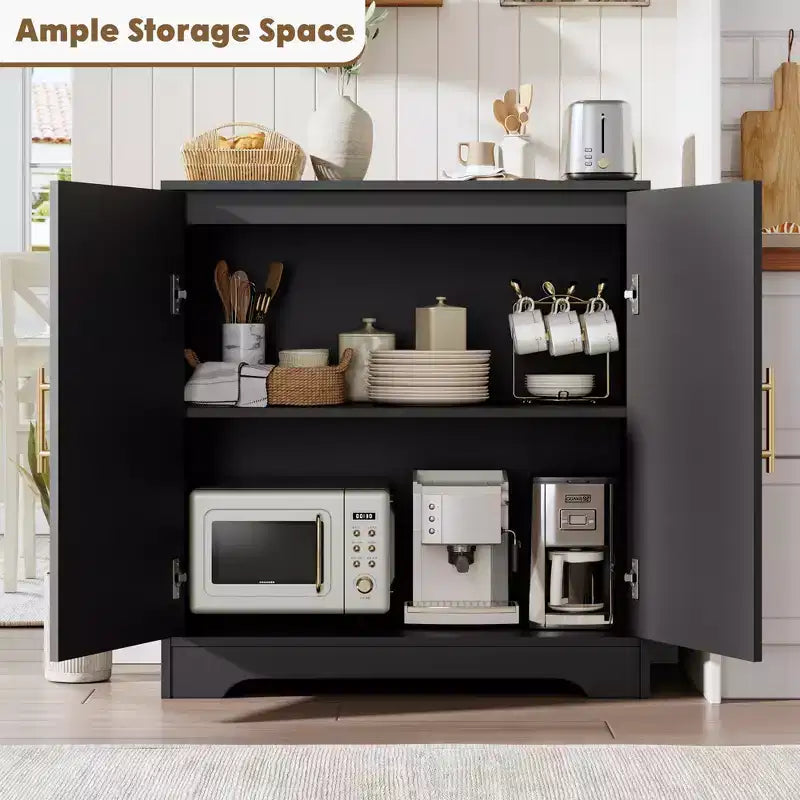 30" Rattan Sideboard Buffet Cabinet, Modern Console Table for Living Room, Kitchen, Hallway, Dining Room, Entryway