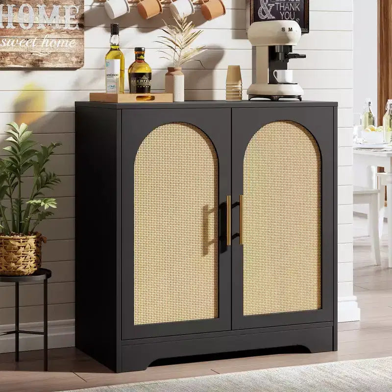 COZONY 30 Rattan Sideboard Buffet Cabinet, Modern Console Table for Living Room, Kitchen, Hallway, Dining Room, Entryway