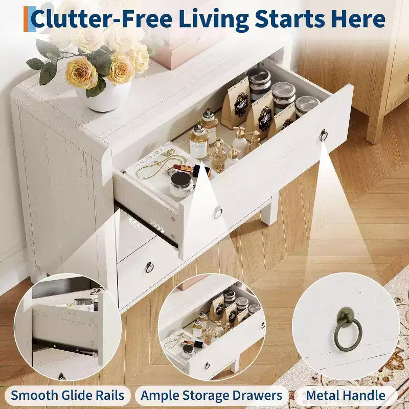 3 Drawer Dresser for Bedroom, Chest of Drawers, Closet Dresser Storage Cabinet Organizer for Bedroom, Living Room, Hallway