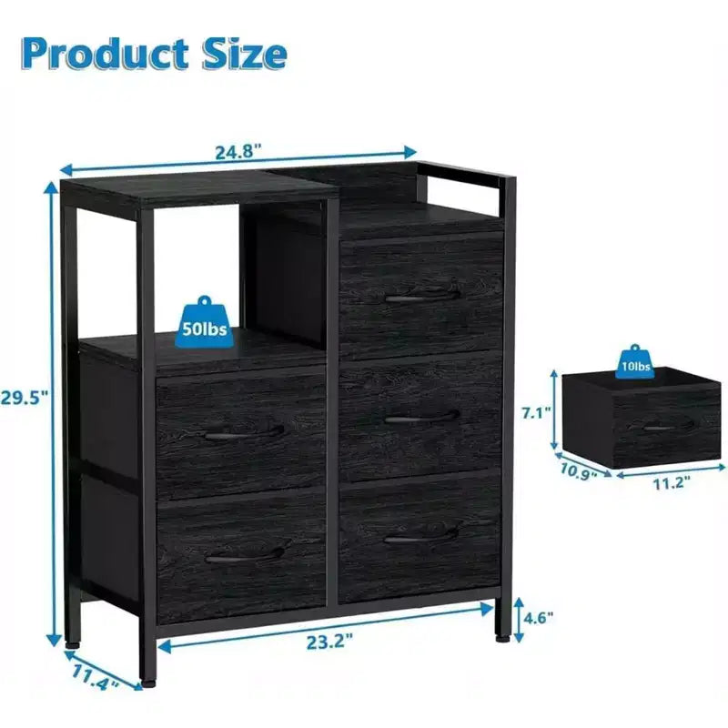 5-layer movable filing cabinet with open storage shelves, a filing cabinet for home office organization, office storage organizer