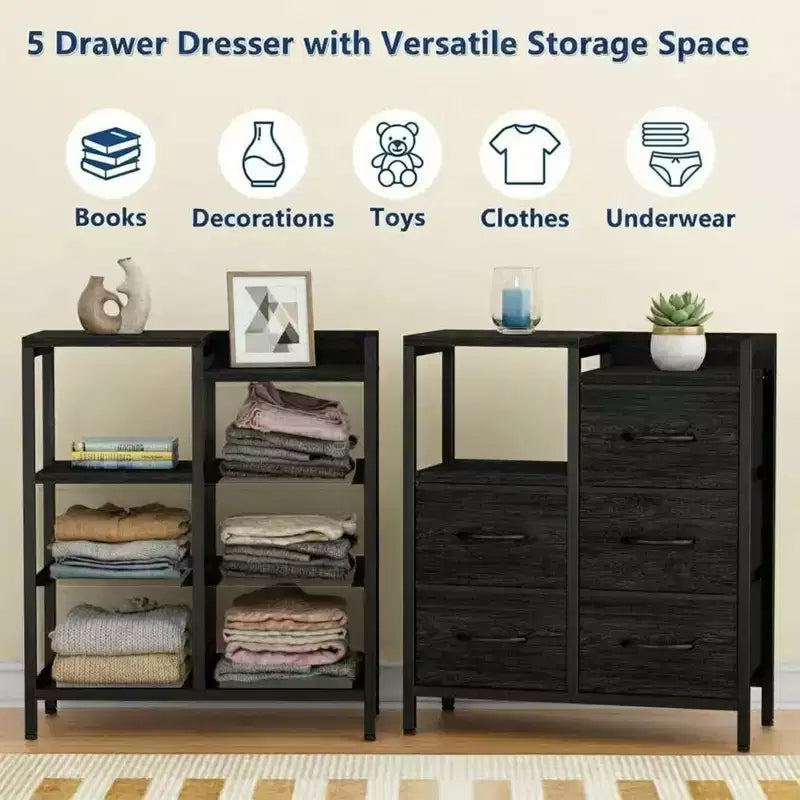 5-layer movable filing cabinet with open storage shelves, a filing cabinet for home office organization, office storage organizer