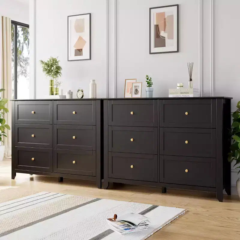 6 Drawer Dresser for Bedroom, Simply Modern Chest of Drawers, Wood Storage Large Dresser with Deep Drawers for Living Room, Hallway Entryway