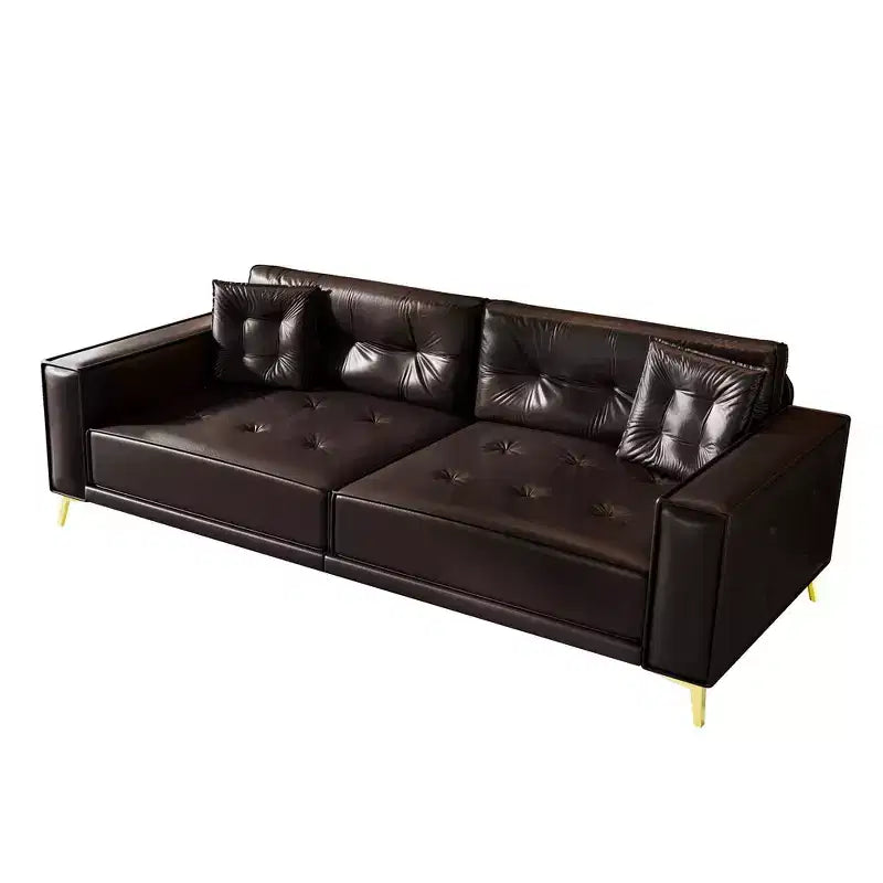 92.1" King Size Pull Out Sleeper Sofa Bed, 3-in-1 Faux Leather Convertible Sofa Couch with 2 Pillows