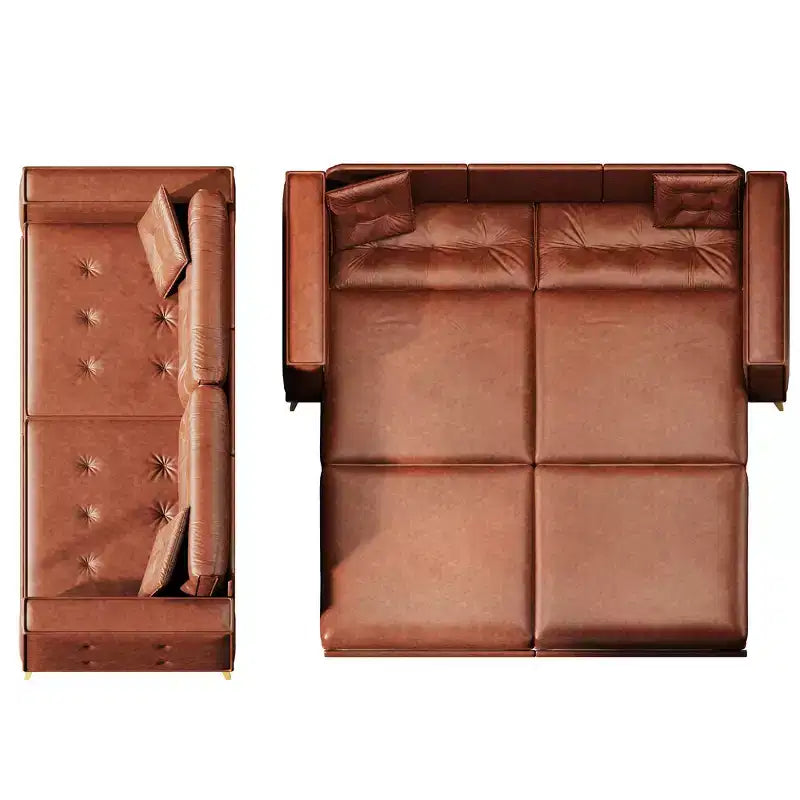 92.1" King Size Pull Out Sleeper Sofa Bed, 3-in-1 Faux Leather Convertible Sofa Couch with 2 Pillows