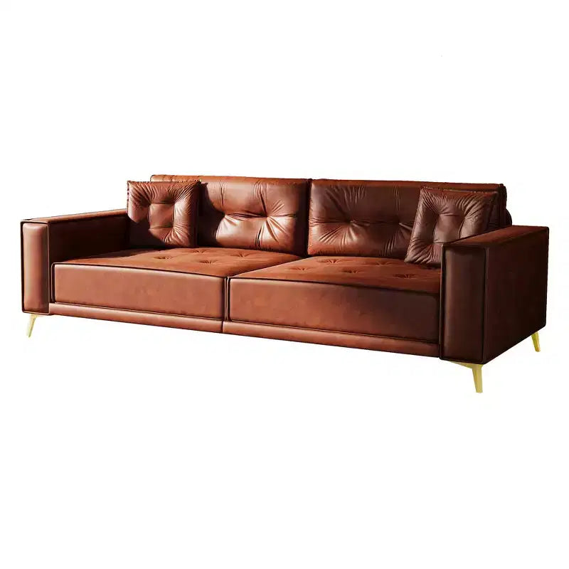 92.1" King Size Pull Out Sleeper Sofa Bed, 3-in-1 Faux Leather Convertible Sofa Couch with 2 Pillows