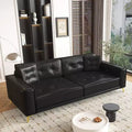 Whisen 92.1King Size Pull Out Sleeper Sofa Bed, 3-In-1 Faux Leather Convertible Sofa Couch with 2 Pillows