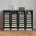 36-Compartment Literature Organizer with Adjustable Shelves Wood Mail Sorter
