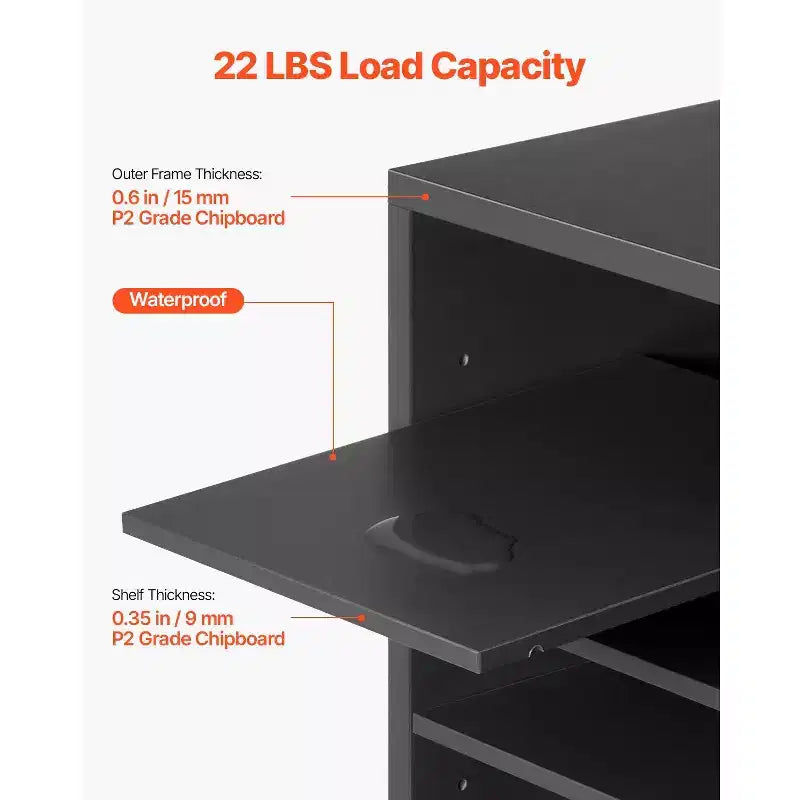 36-Compartment Literature Organizer with Adjustable Shelves Wood Mail Sorter