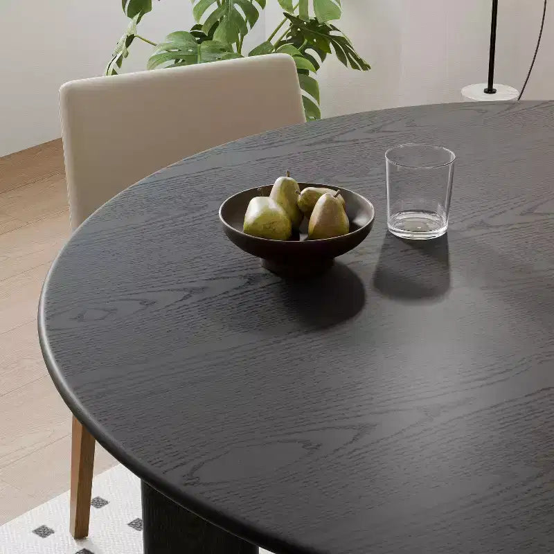 Solid Wood Farmhouse Dining Table, Round Wood Top for Modern Dining Rooms & Family Gatherings