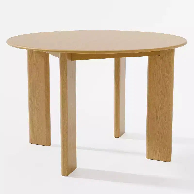 Solid Wood Farmhouse Dining Table, Round Wood Top for Modern Dining Rooms & Family Gatherings