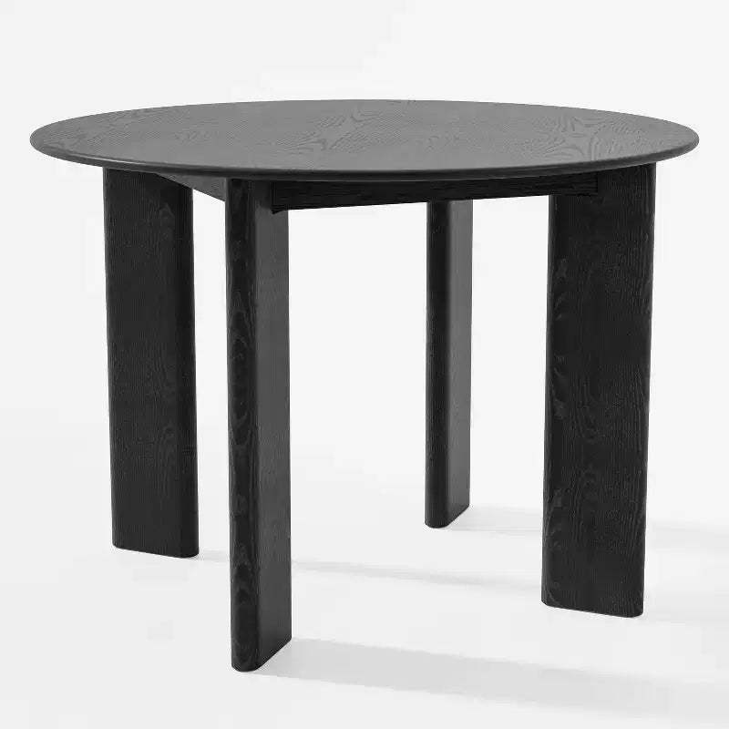 Solid Wood Farmhouse Dining Table, Round Wood Top for Modern Dining Rooms & Family Gatherings