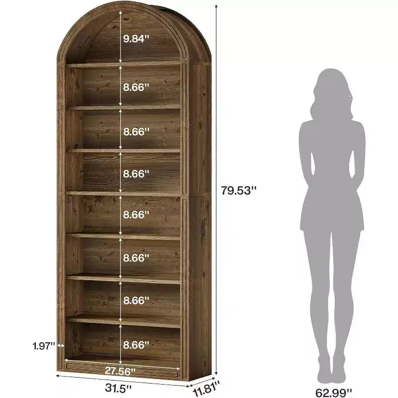 8-Tier Tall Shoe Storage Cabinet, Large Wooden Freestanding Shoe Rack for Closet & Entryway (Brown)