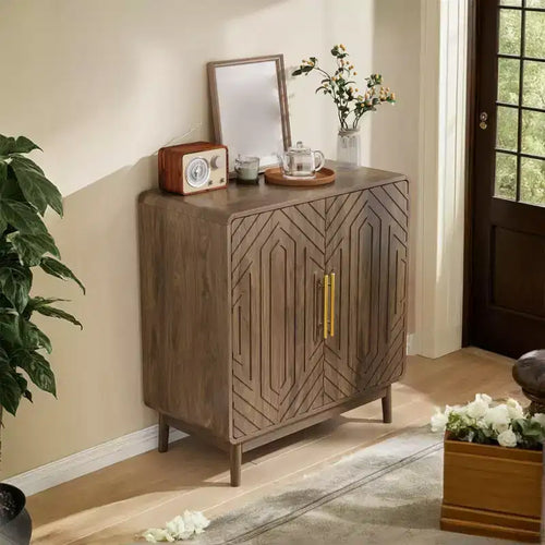 31 Sideboard Buffet Cabinet, Accent Coffee Bar Cabinet with Adjustable Shelf, Entryway Console Table