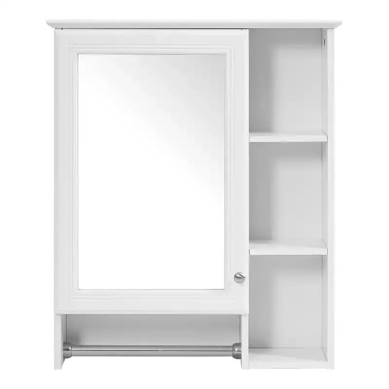 24" Minimalist 3-in-1 Bathroom Mirror Cabinet with High-Definition Mirror and Towel Bar