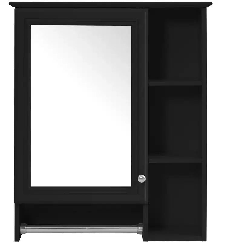 24" Minimalist 3-in-1 Bathroom Mirror Cabinet with High-Definition Mirror and Towel Bar