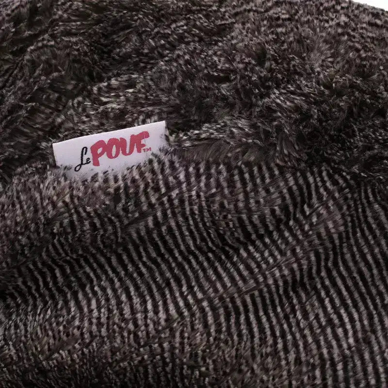 34" Modern Glam Faux Fur Winter Bean Bag, Brown/Beige