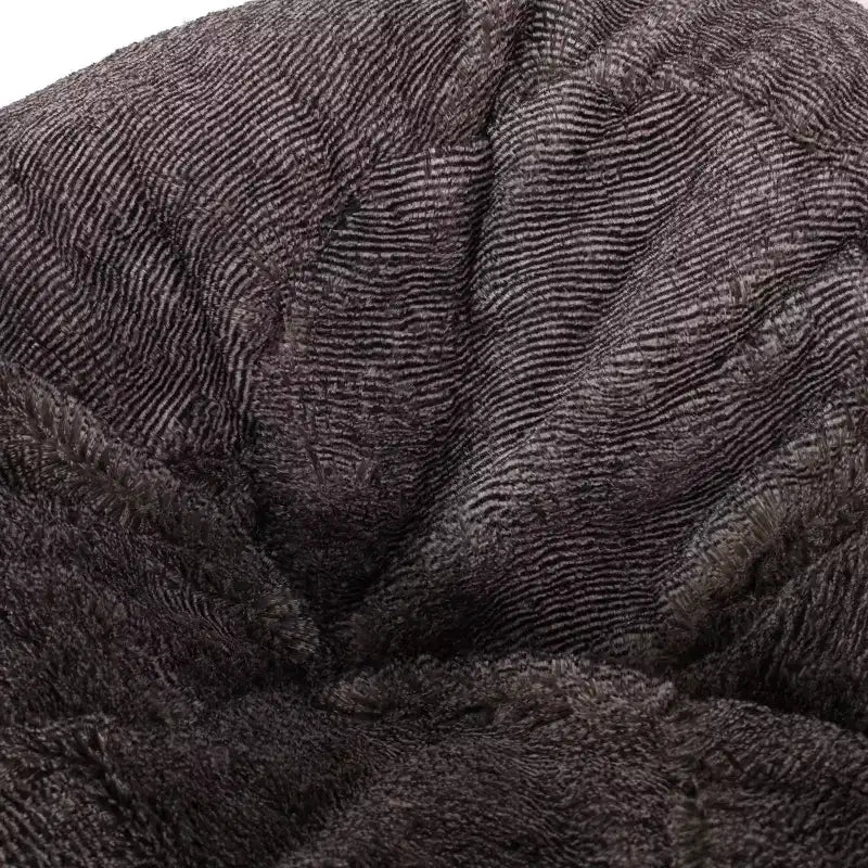 34" Modern Glam Faux Fur Winter Bean Bag, Brown/Beige