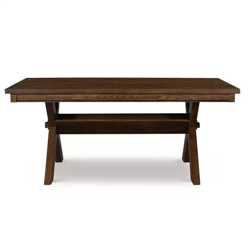 Rectangular Dining Table, Rubberwood Frame, Trestle Base, Seats 6