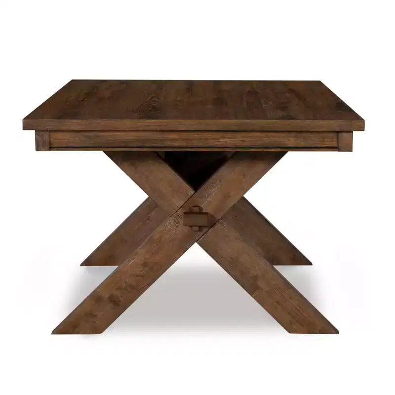 Rectangular Dining Table, Rubberwood Frame, Trestle Base, Seats 6