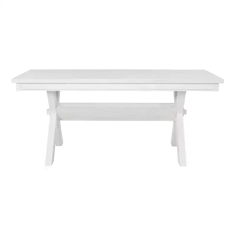 Rectangular Dining Table, Rubberwood Frame, Trestle Base, Seats 6