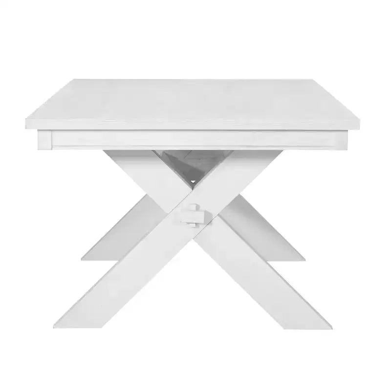 Rectangular Dining Table, Rubberwood Frame, Trestle Base, Seats 6