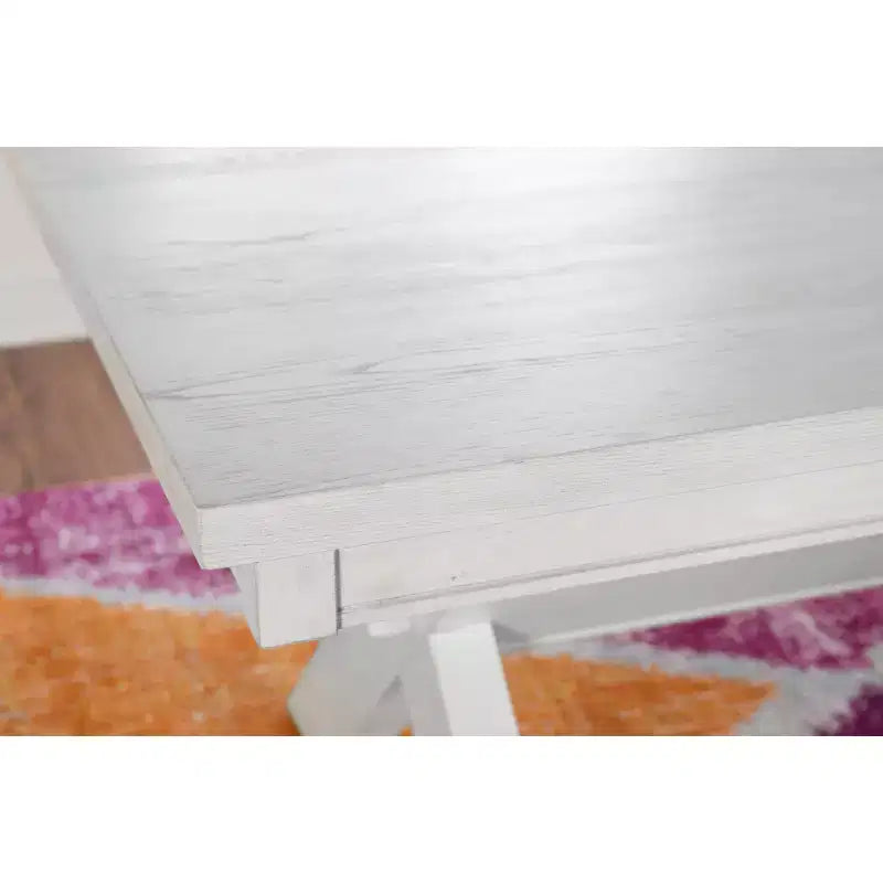 Rectangular Dining Table, Rubberwood Frame, Trestle Base, Seats 6