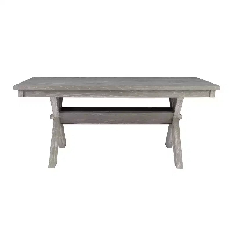 Rectangular Dining Table, Rubberwood Frame, Trestle Base, Seats 6