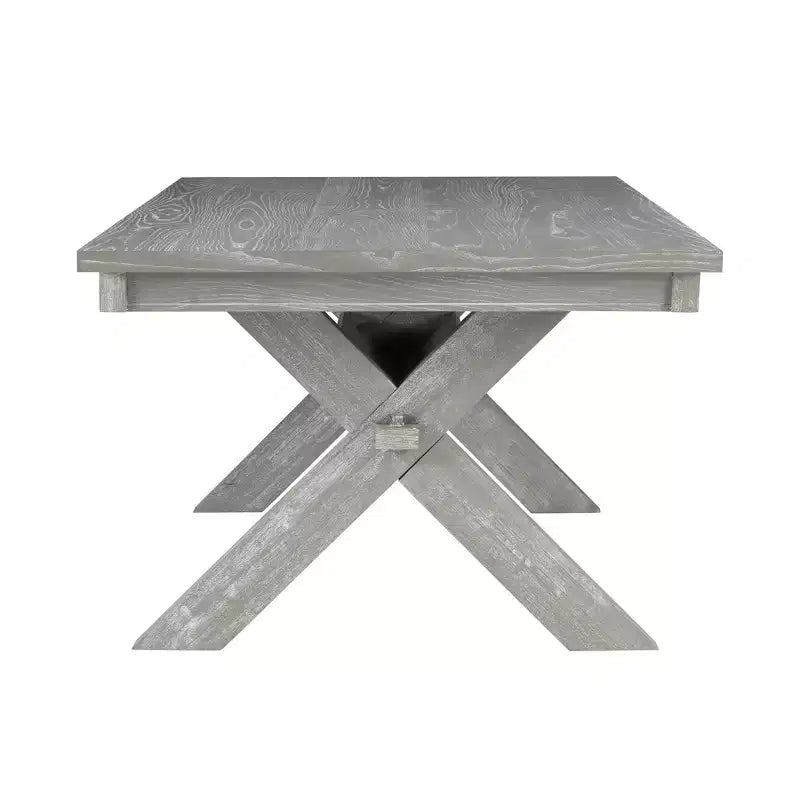 Rectangular Dining Table, Rubberwood Frame, Trestle Base, Seats 6