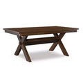 Rectangular Dining Table, Rubberwood Frame, Trestle Base, Seats 6