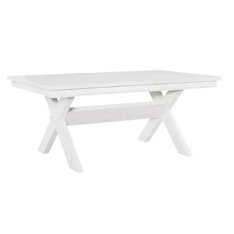 Rectangular Dining Table, Rubberwood Frame, Trestle Base, Seats 6