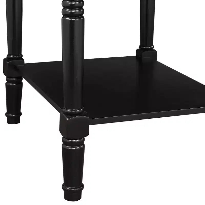 End Table with Charging Station, Black