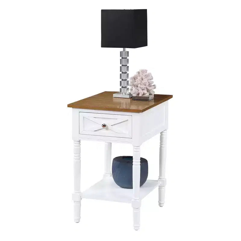 End Table with Charging Station, Black