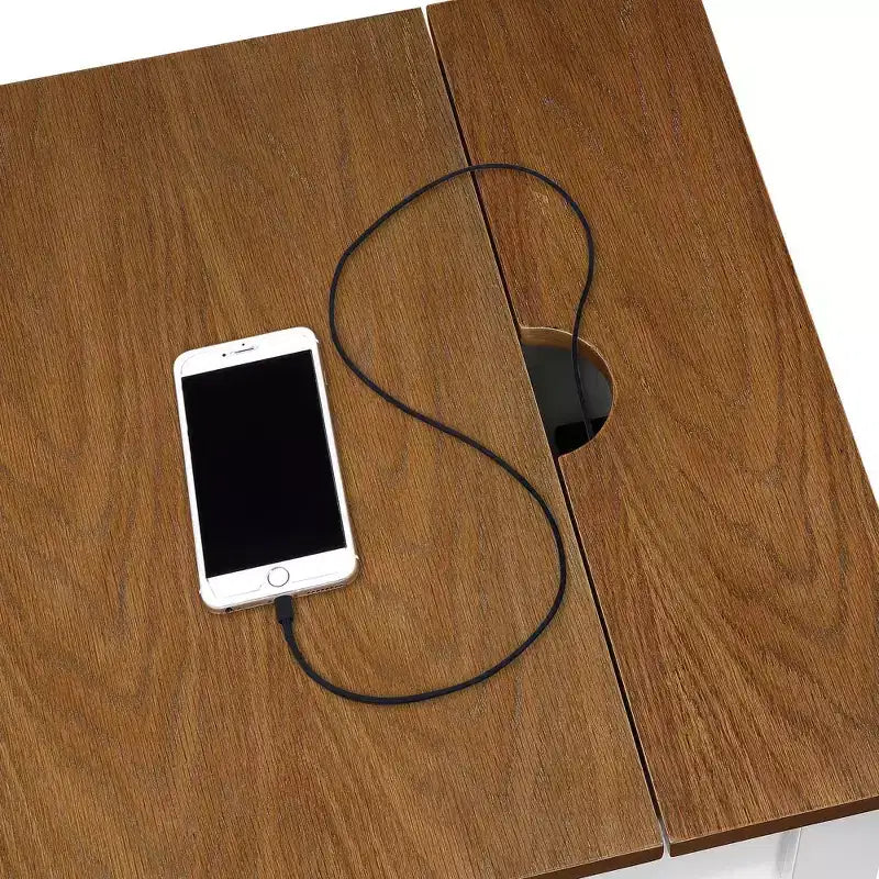 End Table with Charging Station, Black