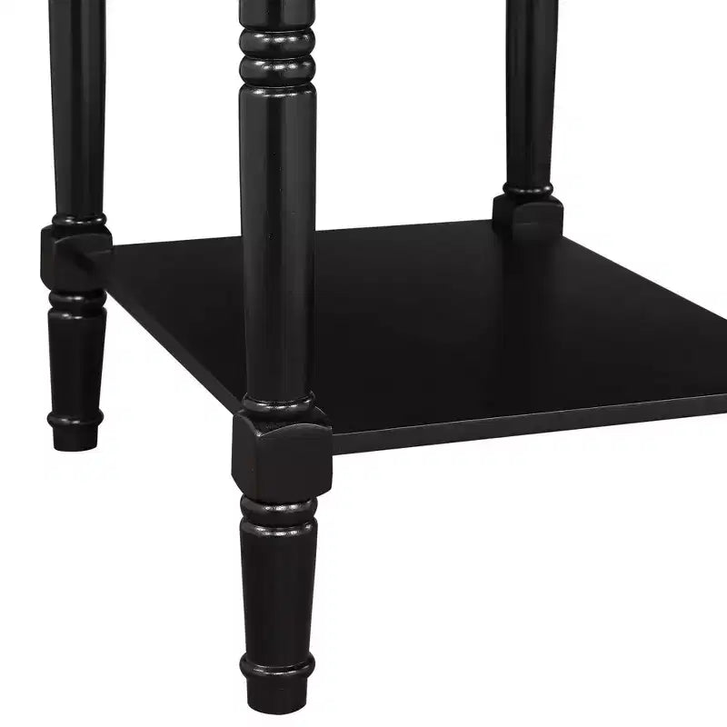 End Table with Charging Station, Black