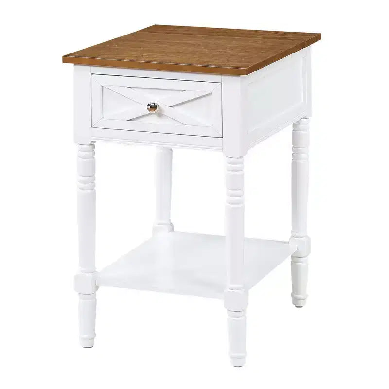 End Table with Charging Station, Black