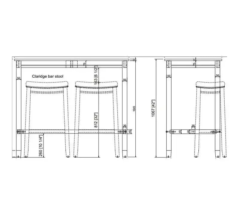 42" Bar Height Pub Table, Black