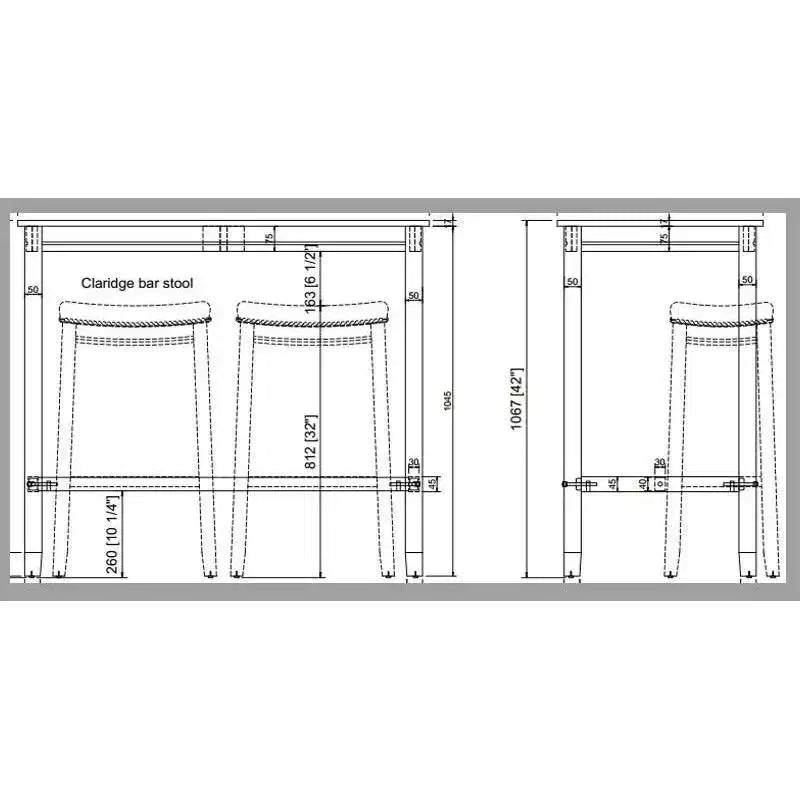 42" Bar Height Pub Table, Black