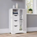 Single Door Bathroom and Laundry Storage Cabinet with 3 Drawers, Open and Adjustable Shelf
